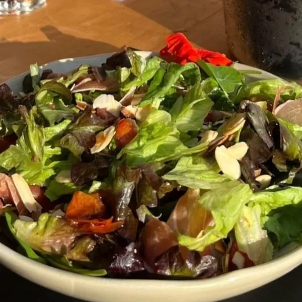 Salada de folhas com tomate seco